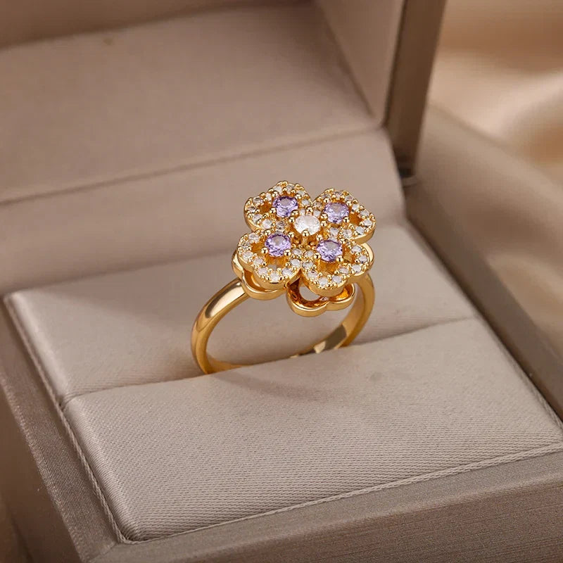 Bague Souvenir en Trèfle Doré