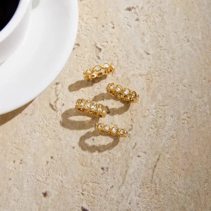 Zirconia Baguette Ring Set Variety