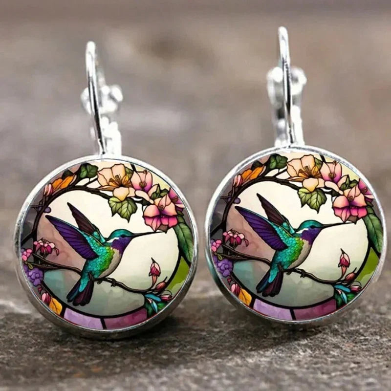 Collier Pendentif en Verre Dôme Colibri