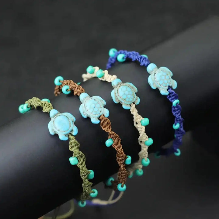 Bracelet en Corde Perlé Tortue Bohème