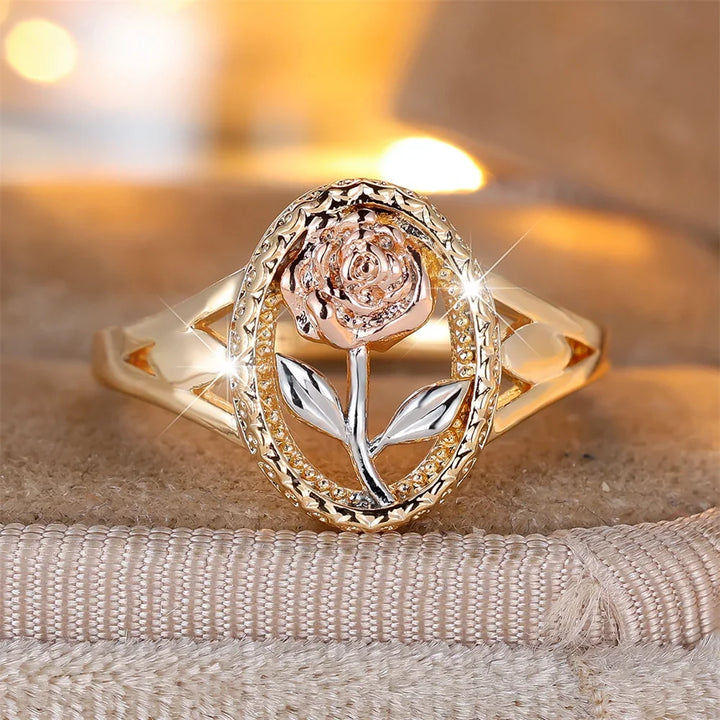 Bague Fleur en Or Rose Irregulière