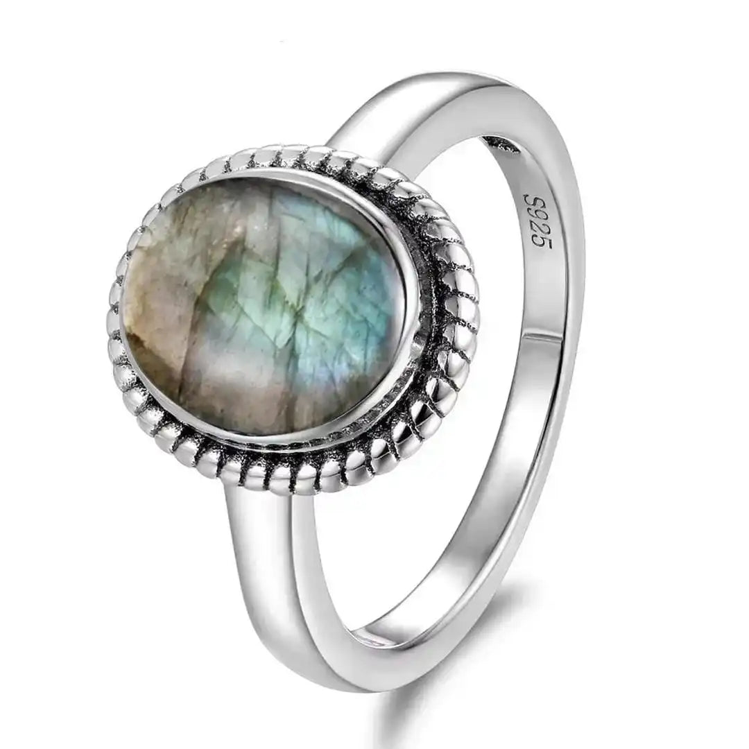Bague Ovale Classique en Argent avec Corde