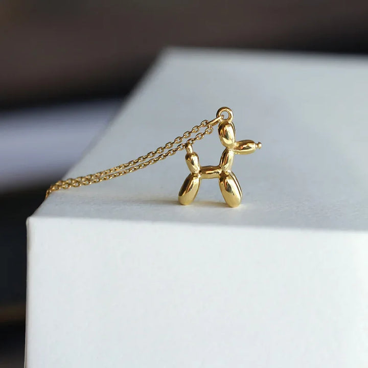 Collier Pendentif Chien en Ballon Doré