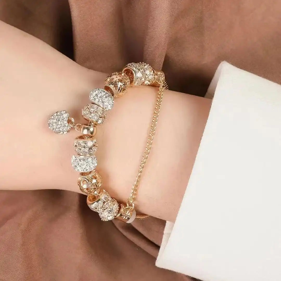 Bracelet Épais en Cœur Doré