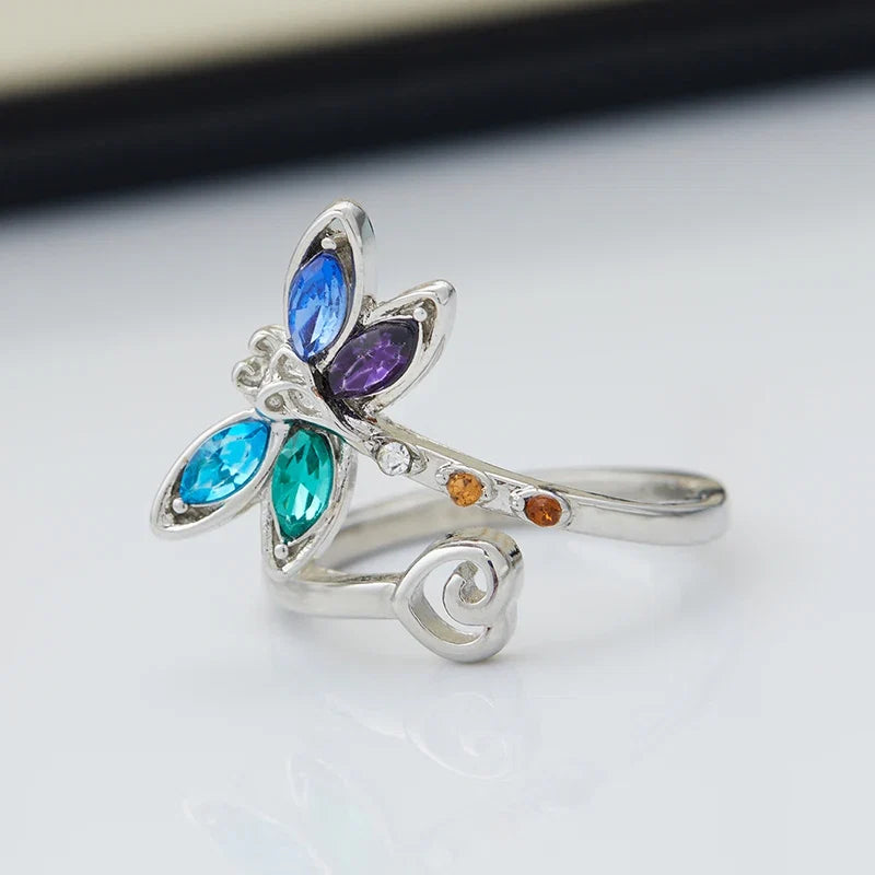 Bague Vintage Ajustable Libellule