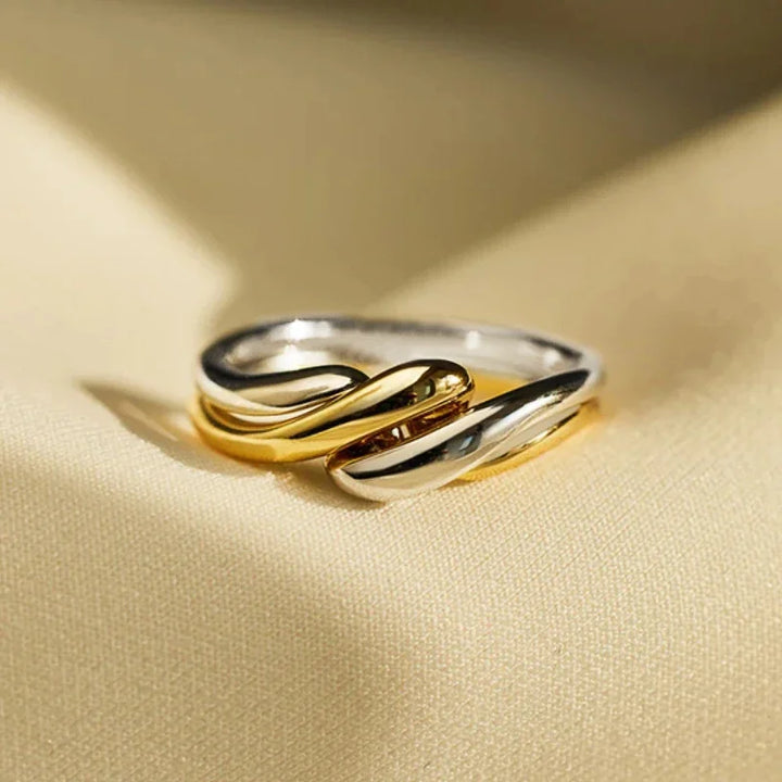 Bague bicolore torsadée