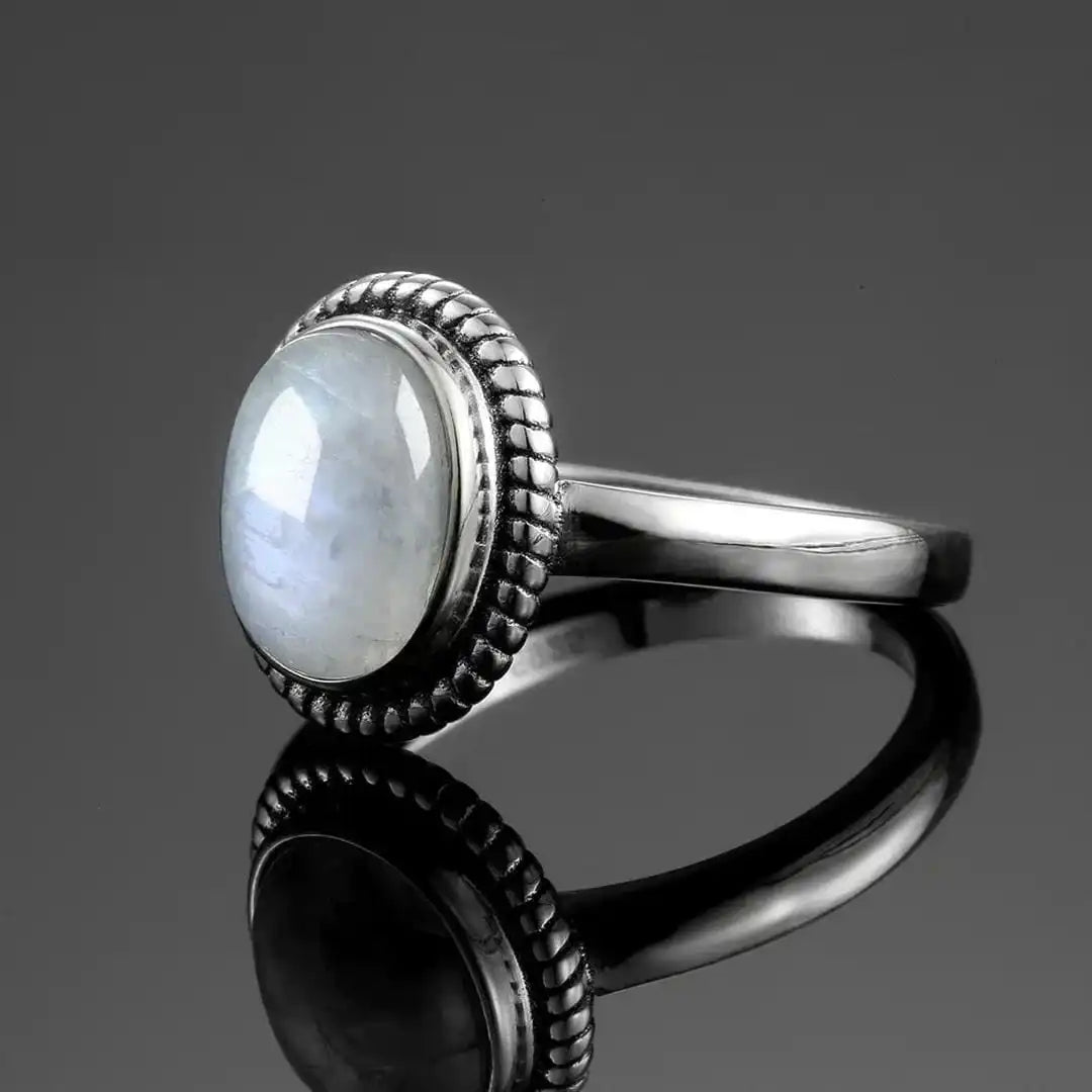 Bague Ovale Classique en Argent avec Corde