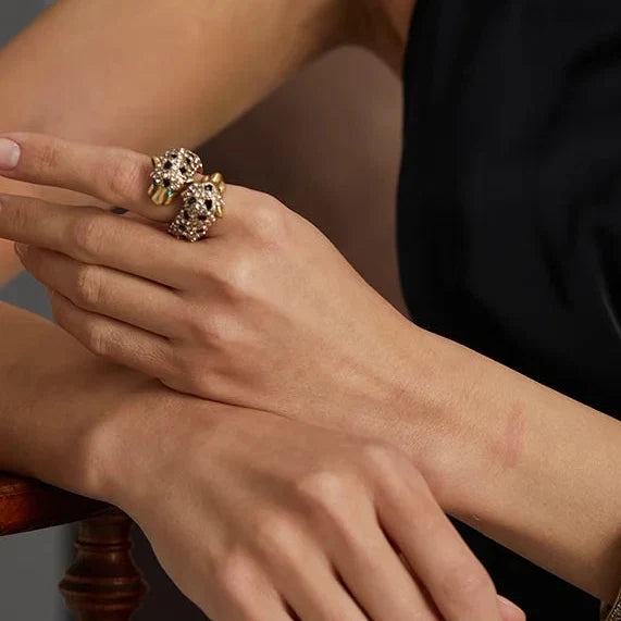 Bague Affirmation en Zirconium Léopard Artistique