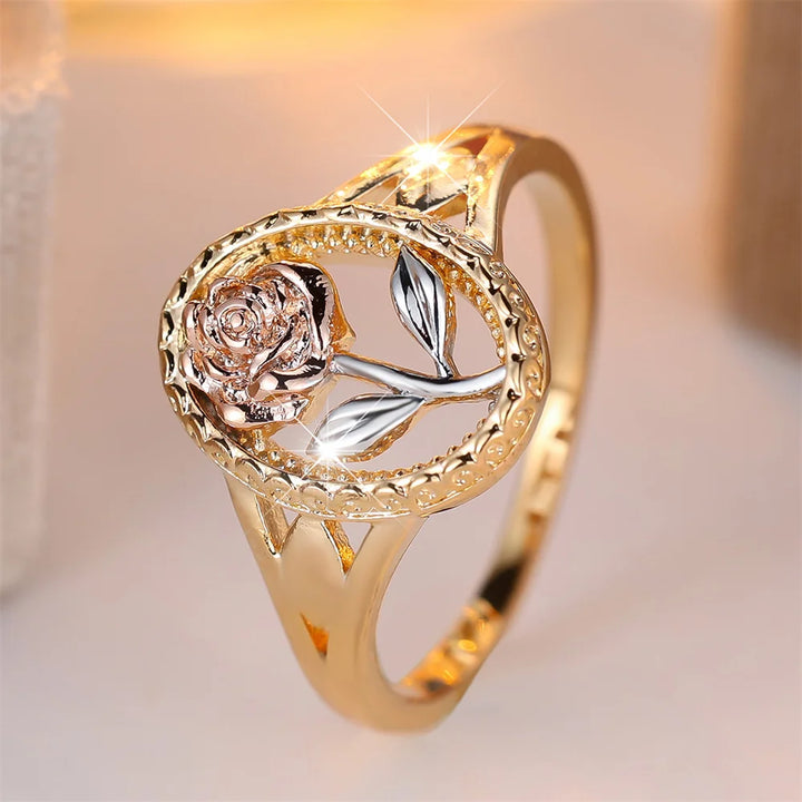 Bague Fleur en Or Rose Irregulière