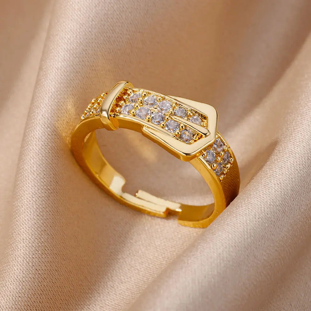 Bague en cristal à boucle royale