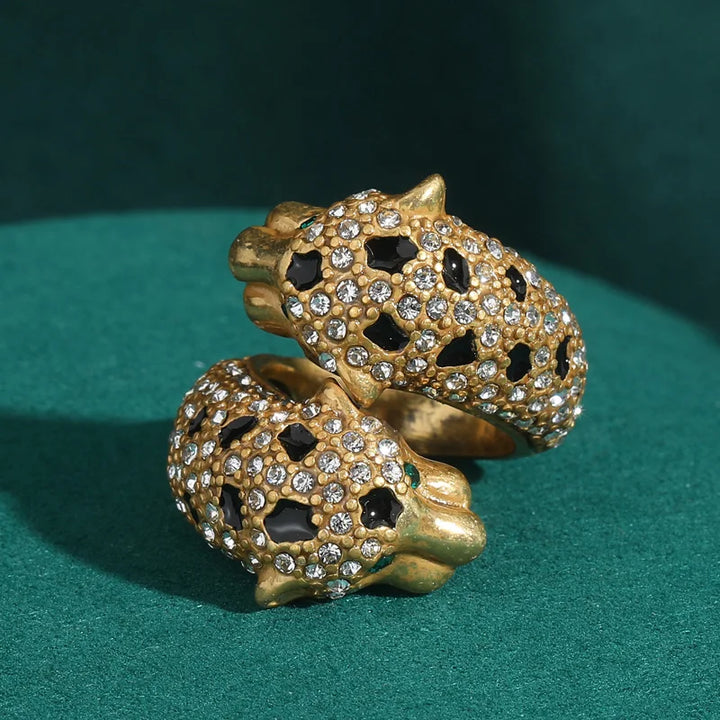 Bague Affirmation en Zirconium Léopard Artistique