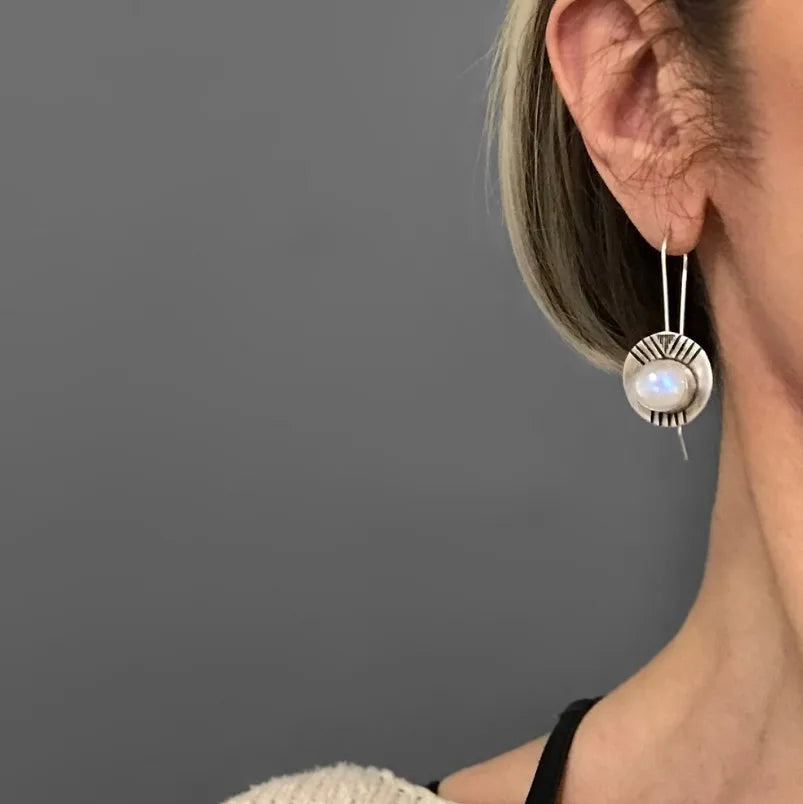 Gouttes de Lune en Argent Tribal Rétro