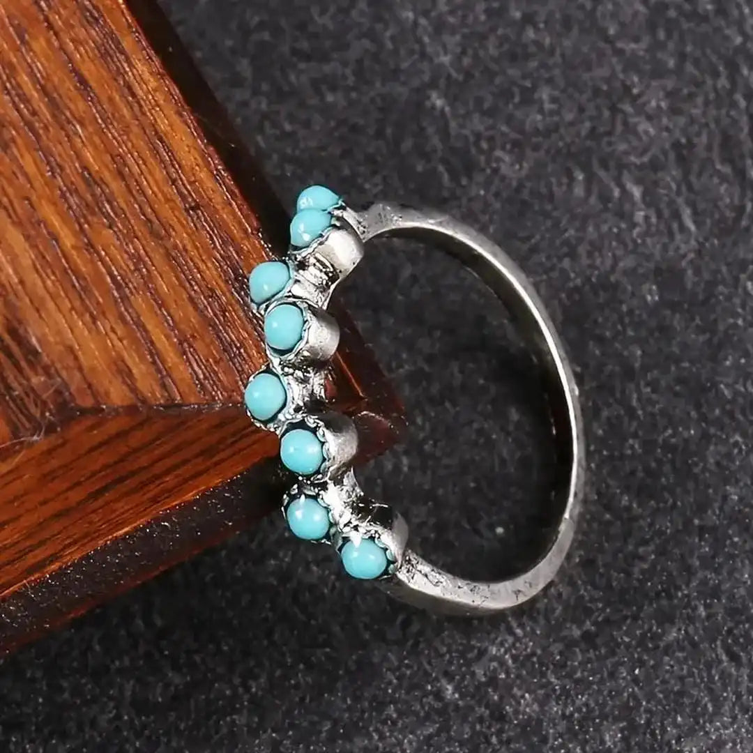 Bague intemporelle en perles turquoise