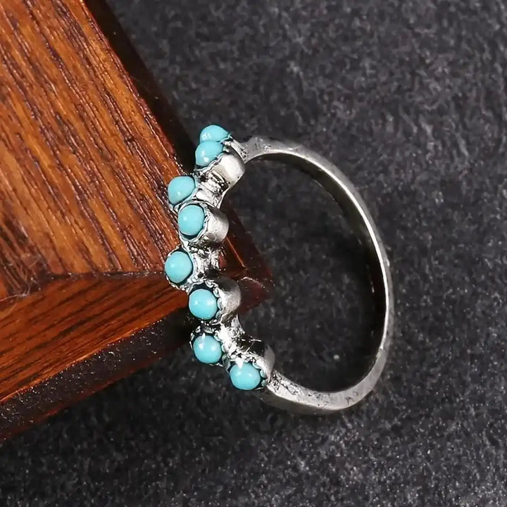 Bague intemporelle en perles turquoise