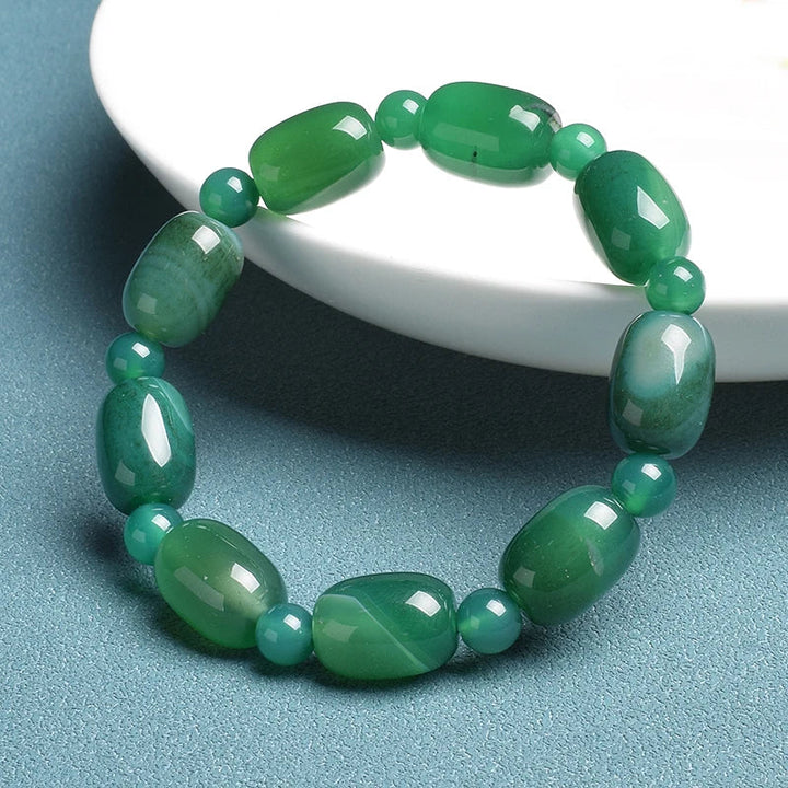 Bracelet en jade baril avec perles