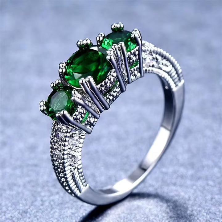 Bague Sculpturale Émeraude Tactile