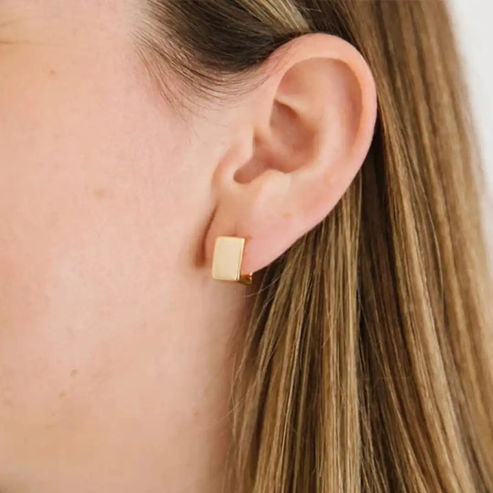 Geometric Square Gold Earrings