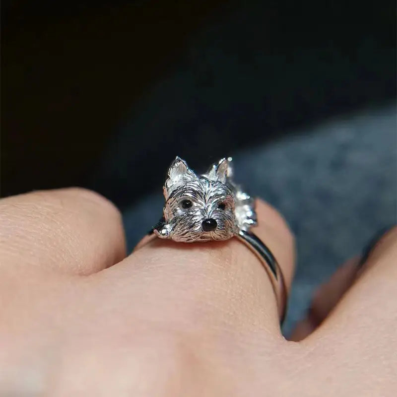 Bague Ajustable au Style Rétro pour Chien