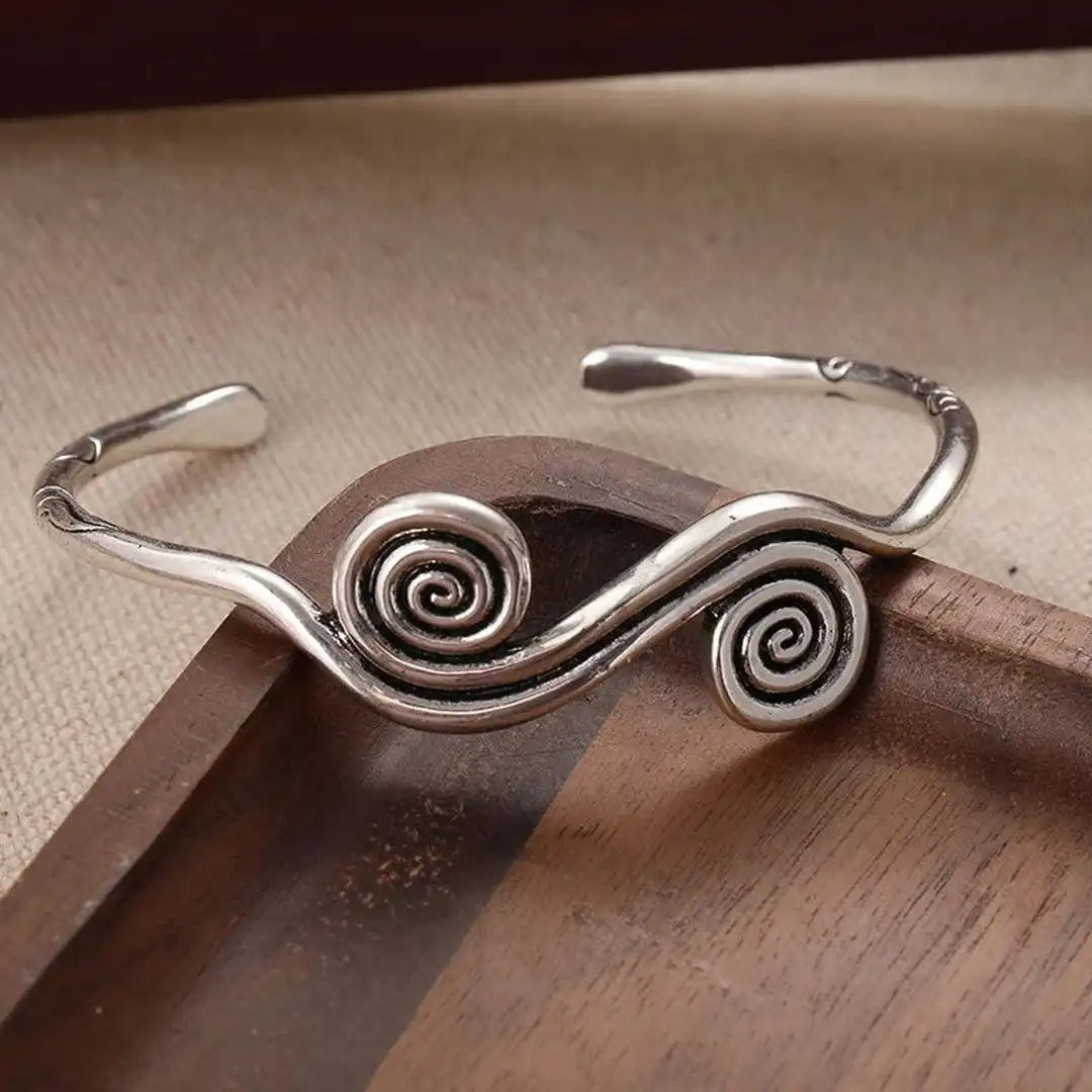 Bracelet double spirale en argent classique