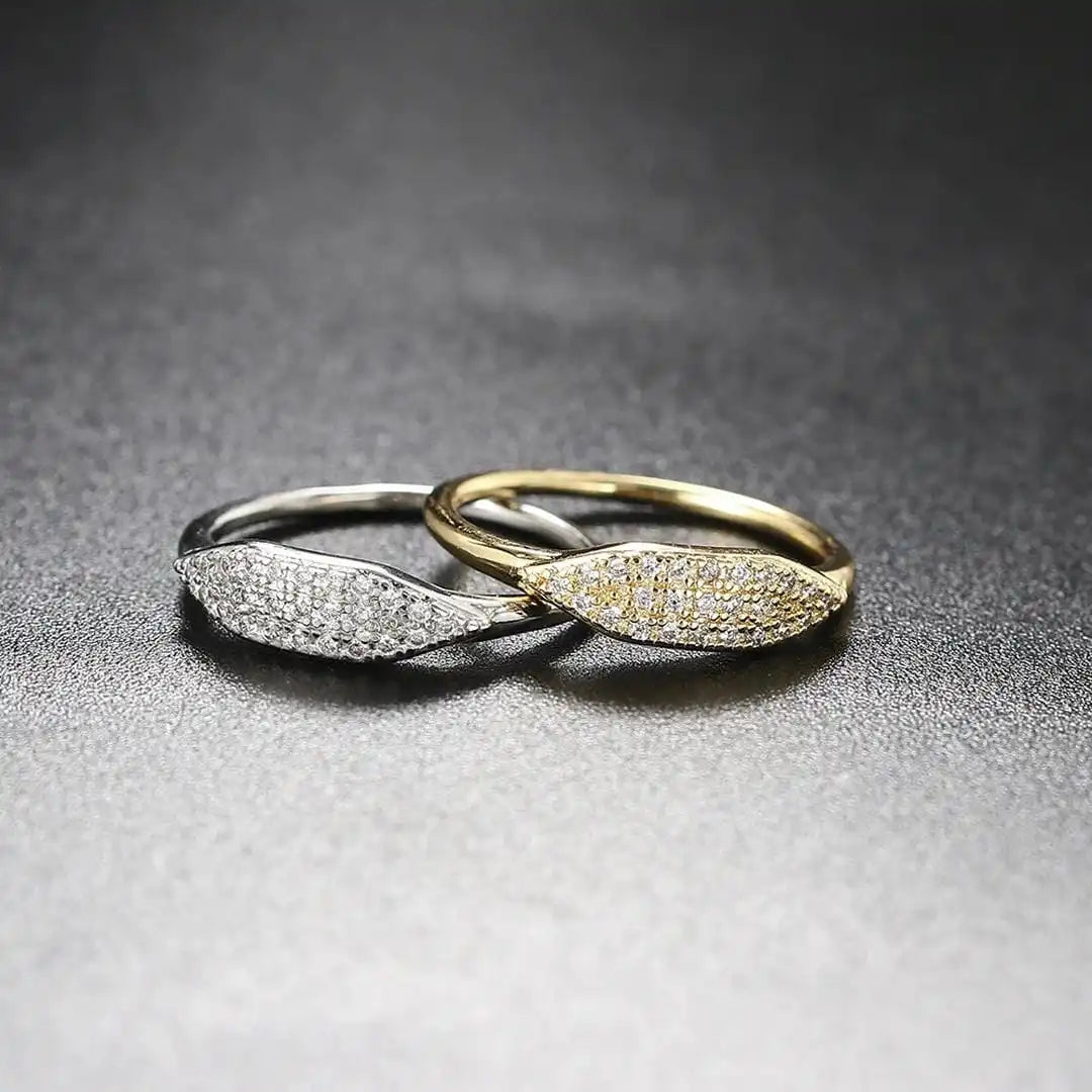 Bague Empilable en Pavé Marquise