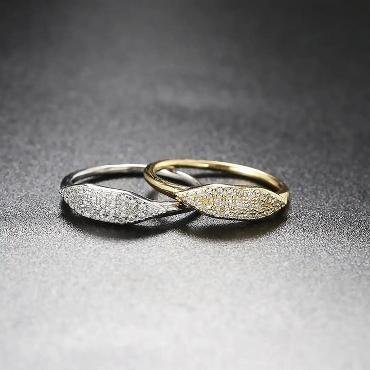 Bague Empilable en Pavé Marquise