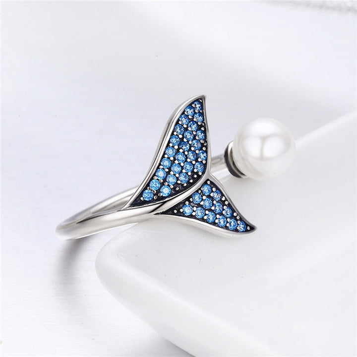 Bague en Perle Queue de Baleine Océan