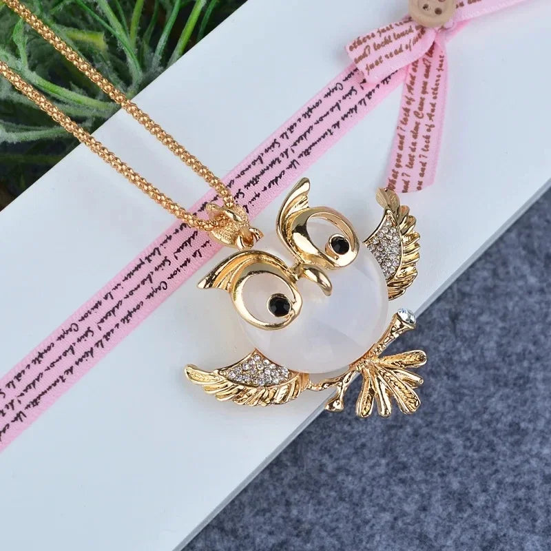 Pendentif hibou en opale