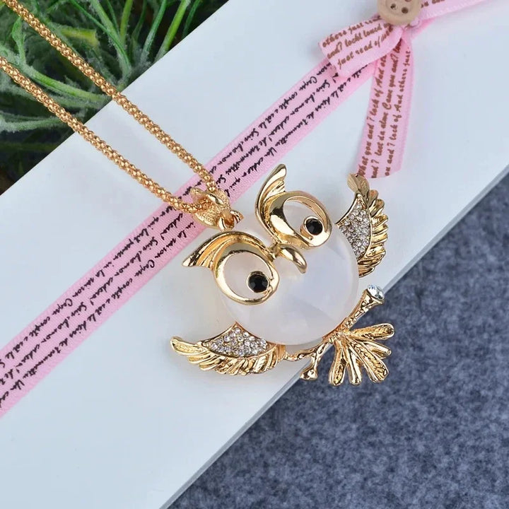 Pendentif hibou en opale