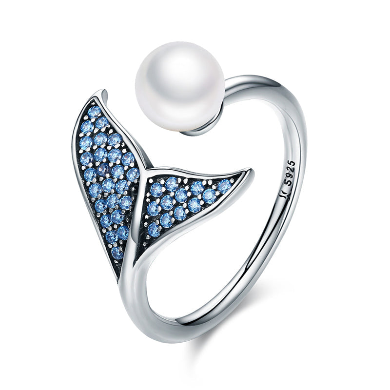 Bague en Perle Queue de Baleine Océan