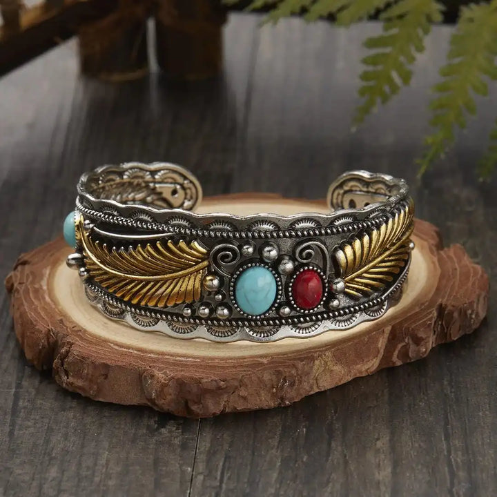 Bracelet en argent doré et turquoise Mesina