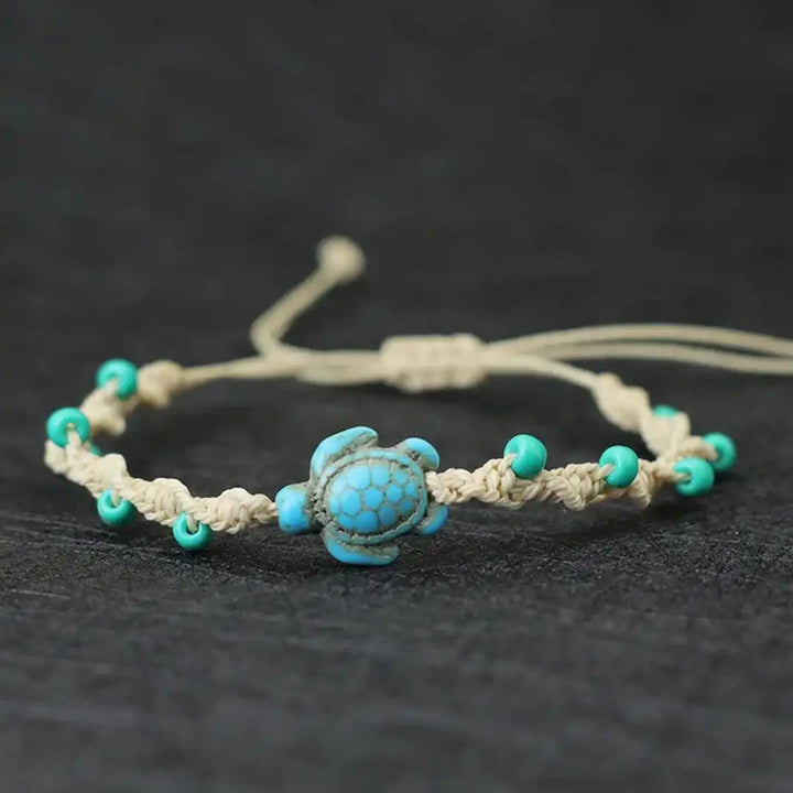 Bracelet en Corde Perlé Tortue Bohème