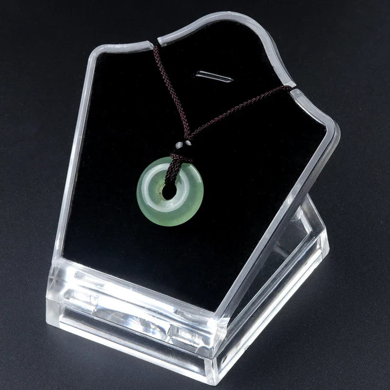 Collier en jade cordé avec disque boho