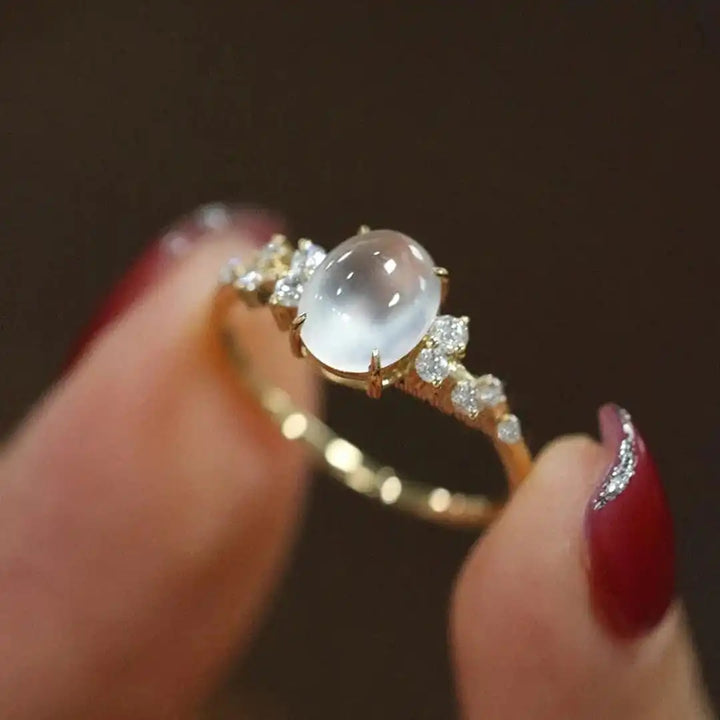 Bague en Cristal de Pierre de Lune Éclat Lunaire