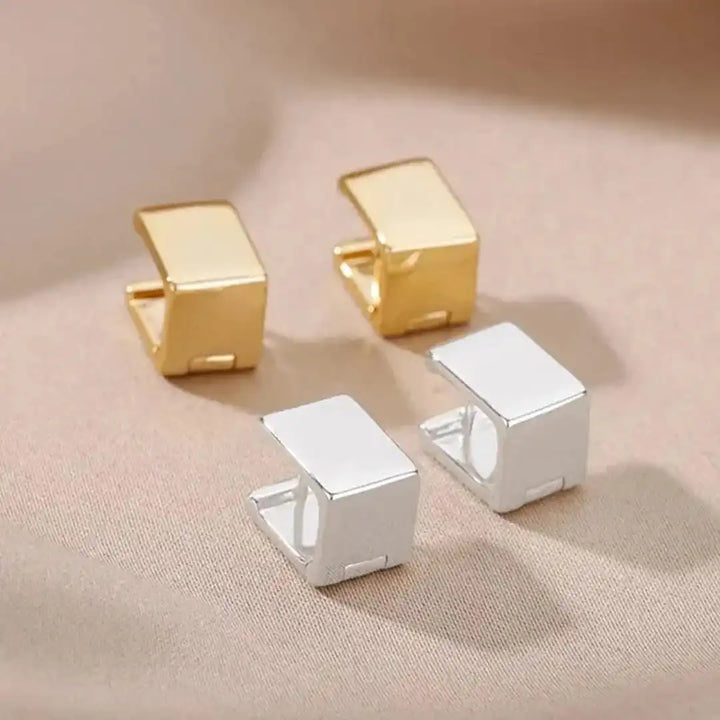 Geometric Square Gold Earrings