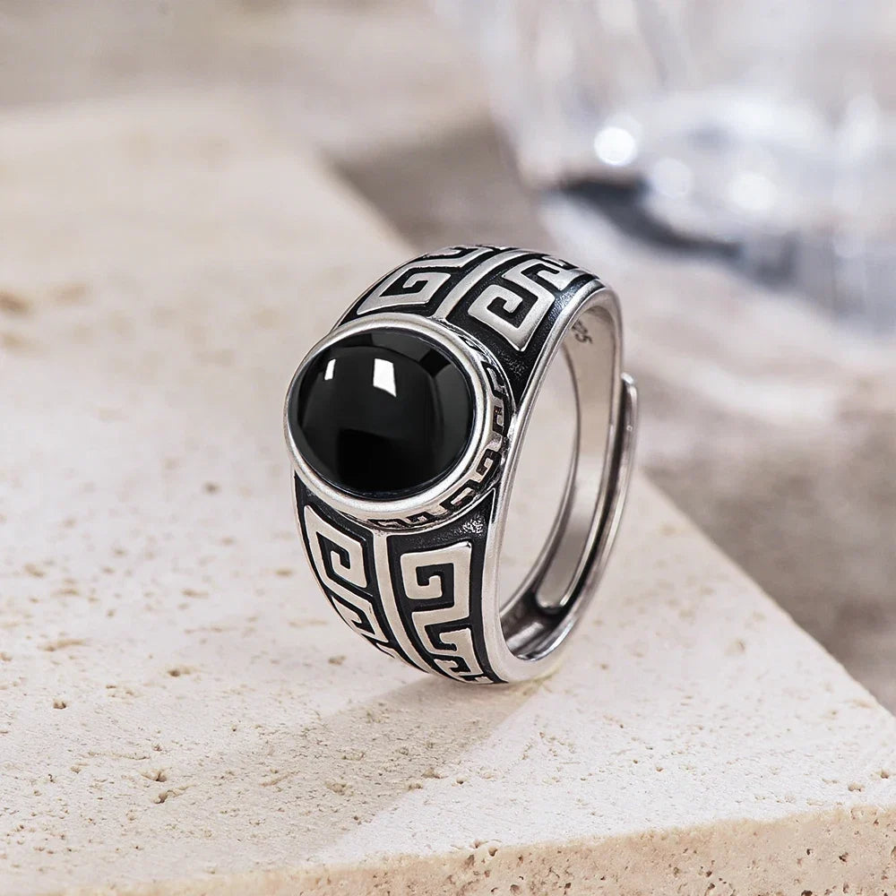 Bague en argent avec œil de tigre