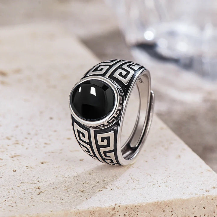Bague en argent avec œil de tigre