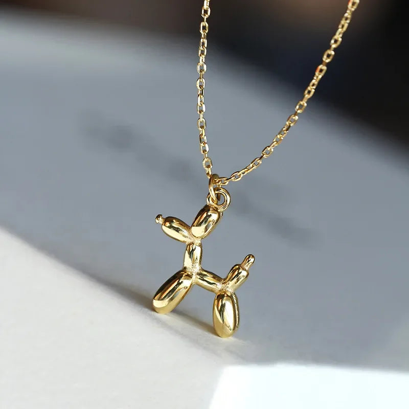 Collier Pendentif Chien en Ballon Doré