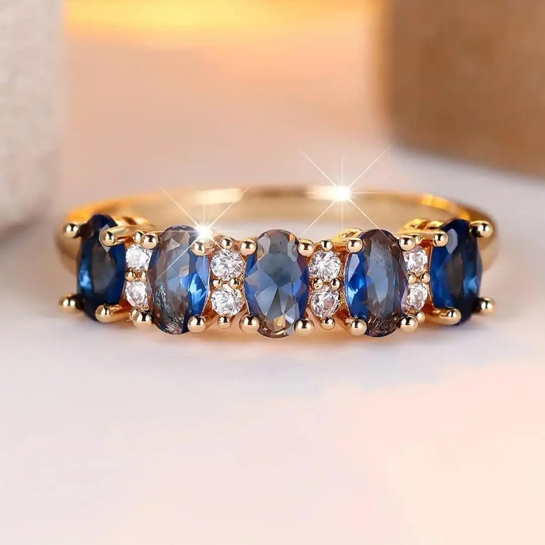 Bague en Acier Inoxydable avec Accent Ovale Alterné