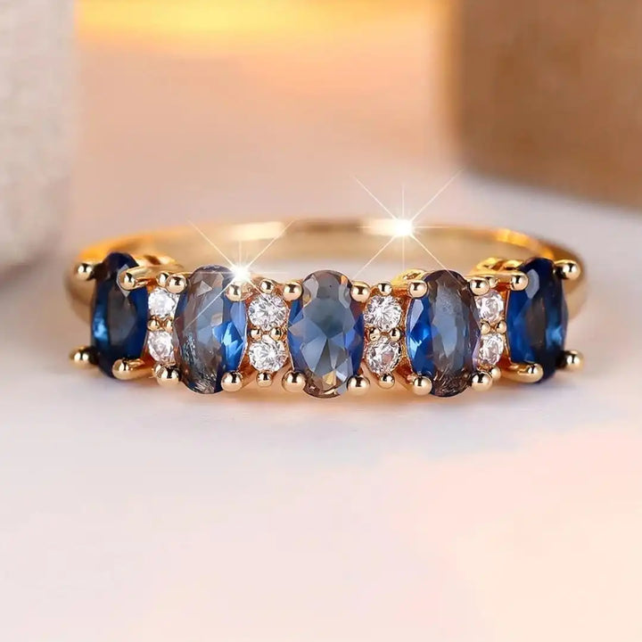 Bague en Acier Inoxydable avec Accent Ovale Alterné