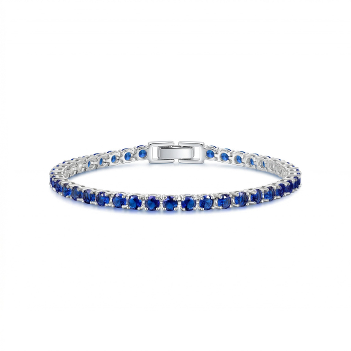 Bracelet de tennis en saphir | Or blanc