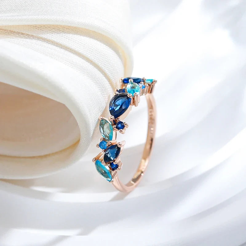 Bague Opulente en Saphir Aqua