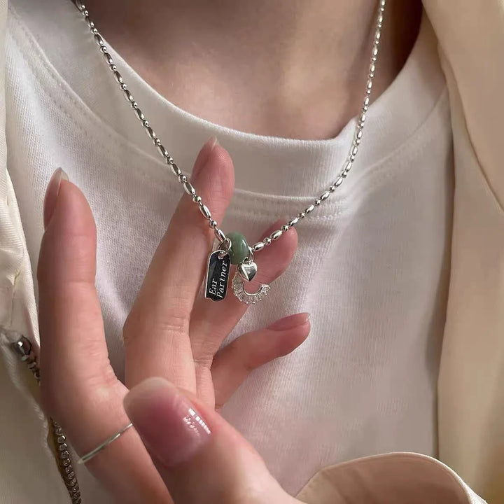 Collier en argent zirconé en forme de cœur