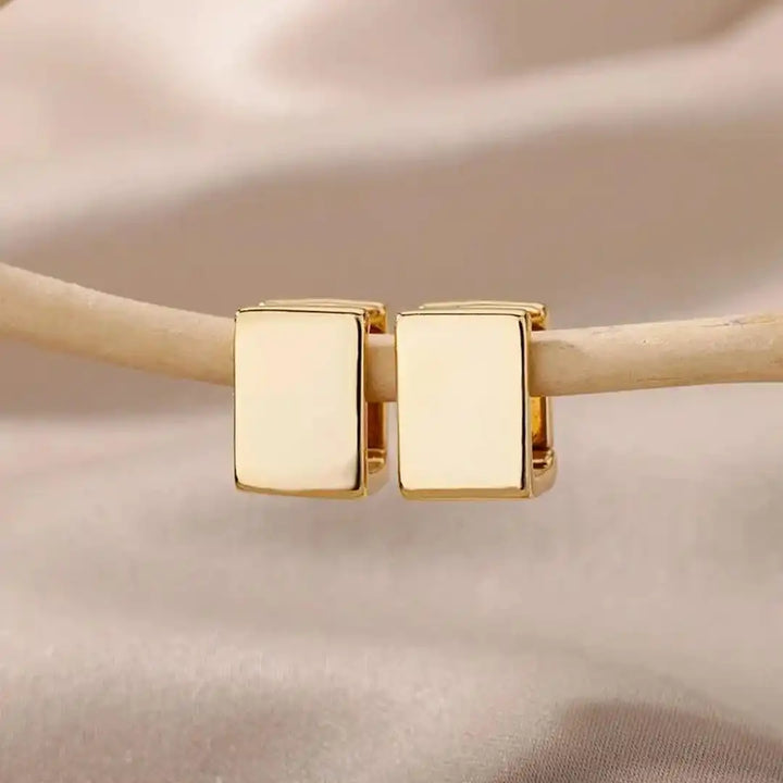 Geometric Square Gold Earrings