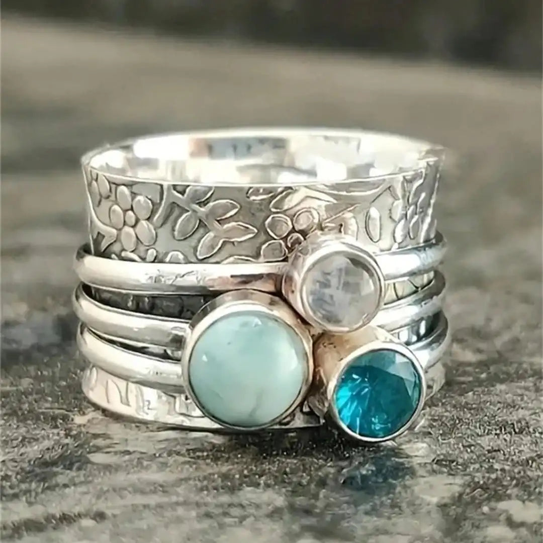 Bague en Argent Bohémienne Embellie