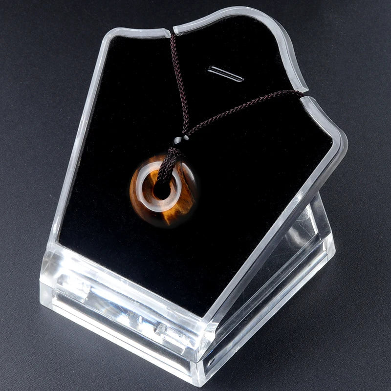 Collier en jade cordé avec disque boho