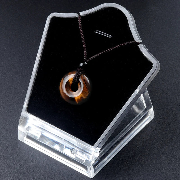 Collier en jade cordé avec disque boho