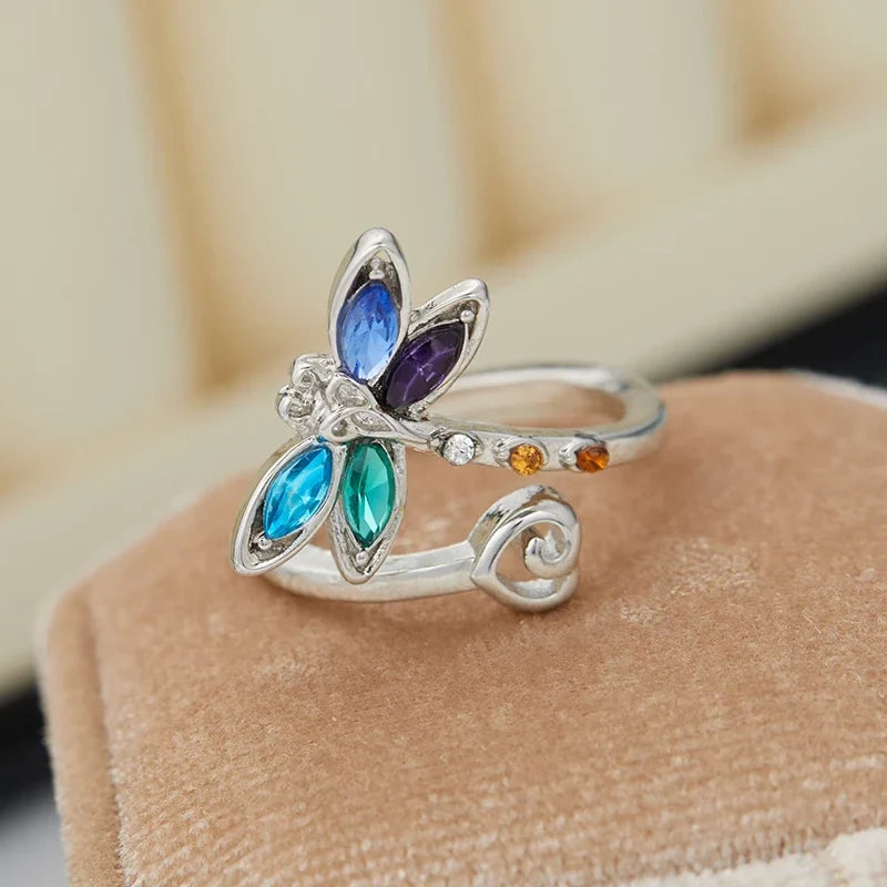Bague Vintage Ajustable Libellule