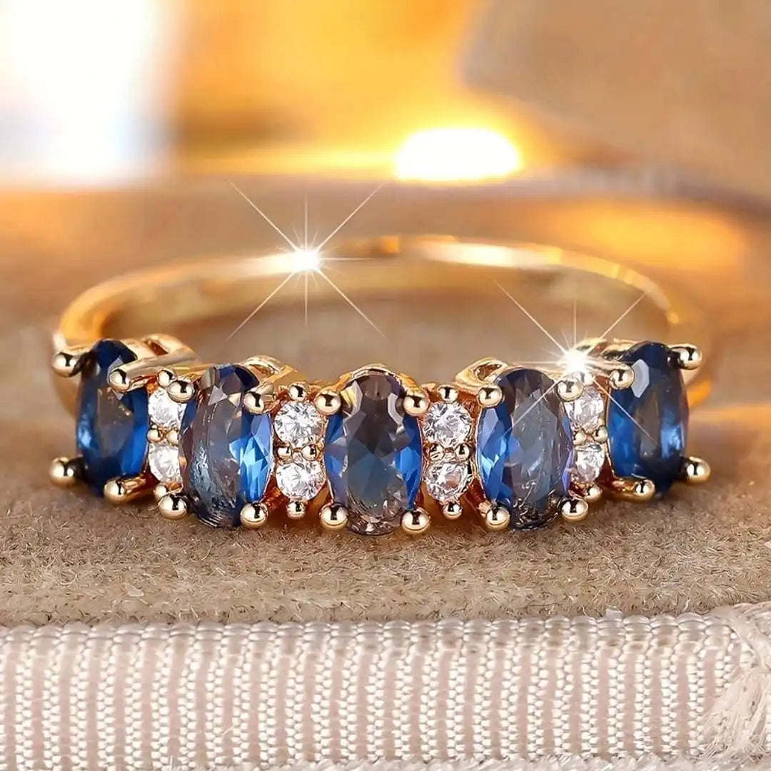 Bague en Acier Inoxydable avec Accent Ovale Alterné