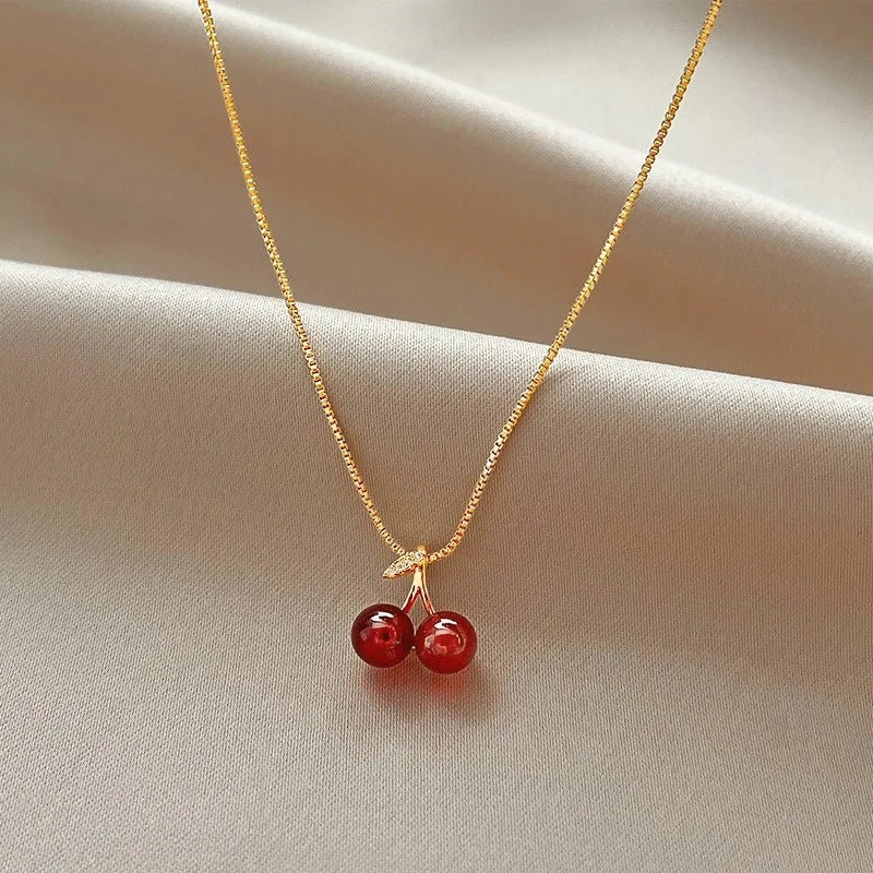Collier Pendentif Cerise Héritage
