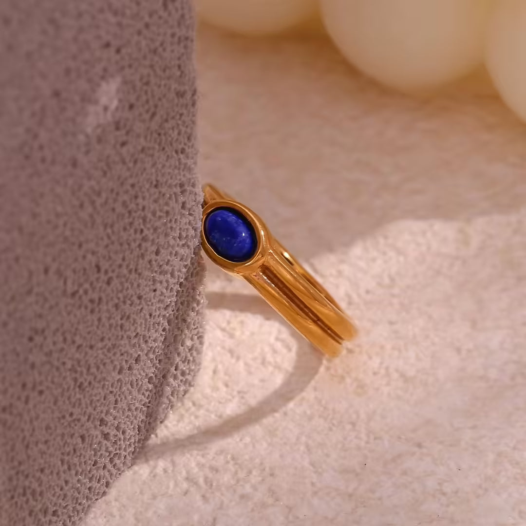 Bague Vintage en Pierre Naturelle Dorée